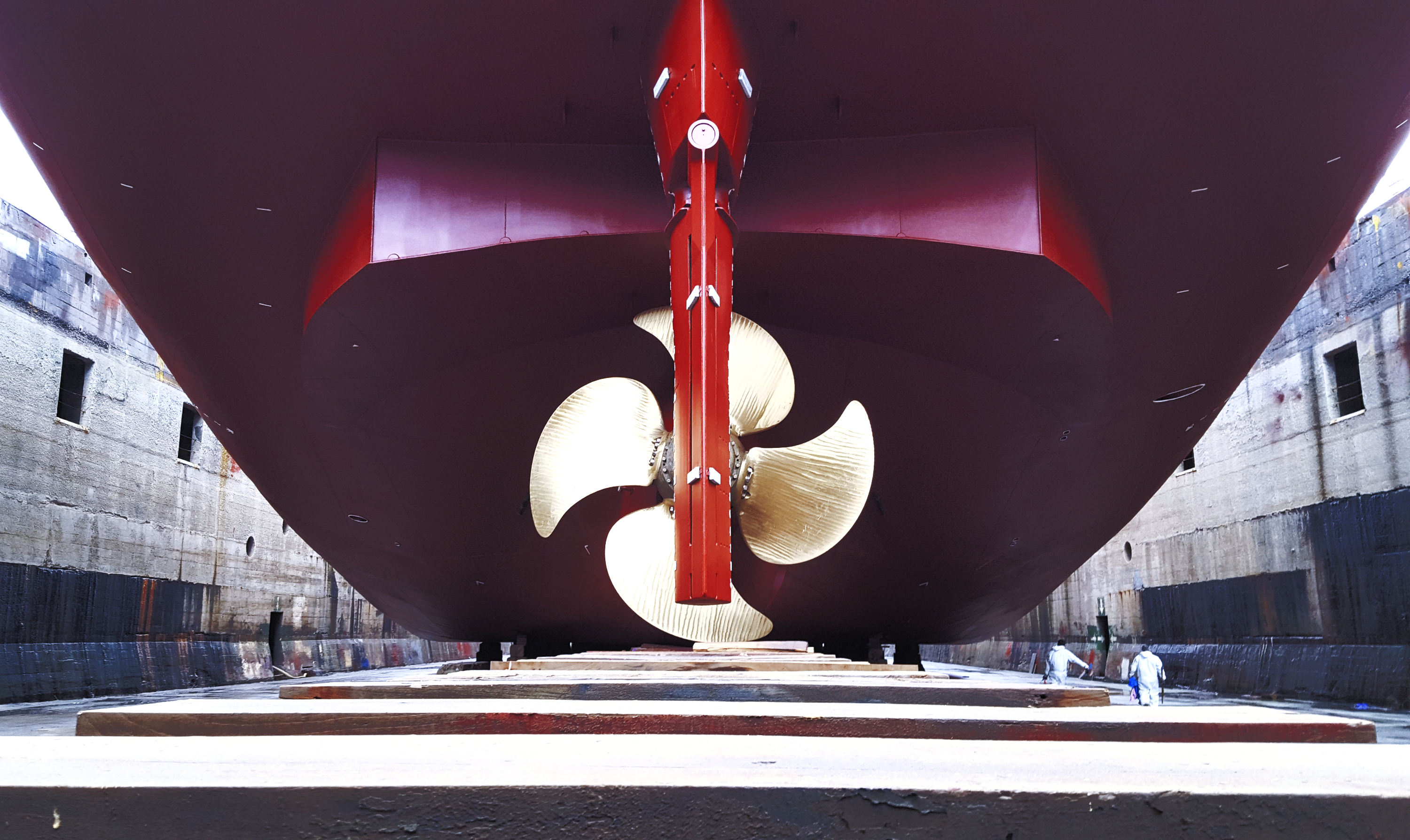 Vessel in dry dock